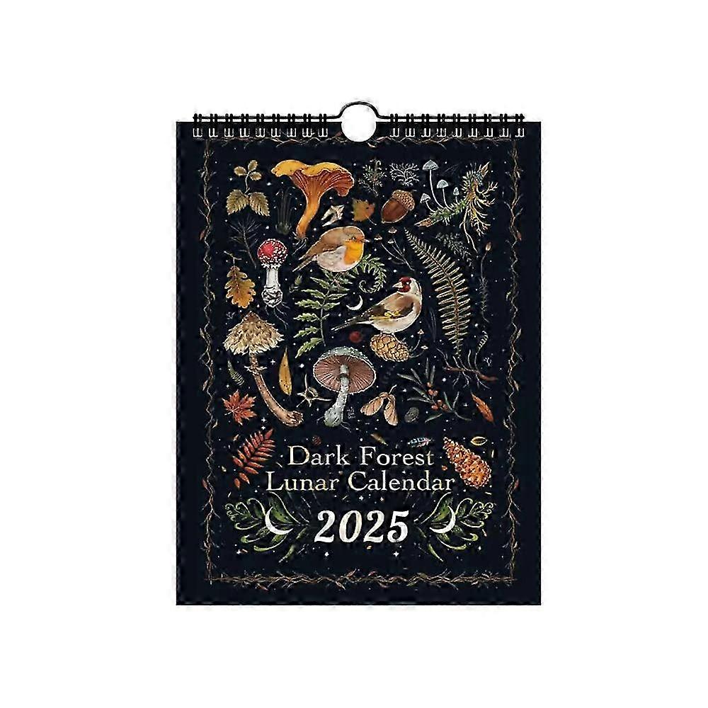 2025年の壁掛けカレンダー、2025年ダークフォレストの太陰暦、ホームオフィス用の12か月