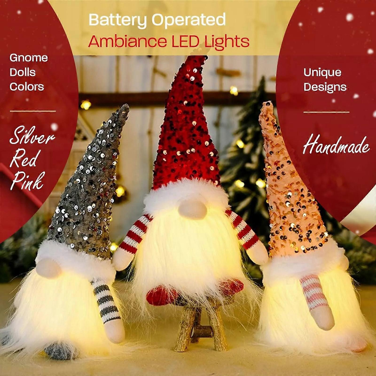 3pcs Santa Claus dolls with lights (customers need to match their own 9 7 batteries, 3 for a group, order contact customer service to change the price