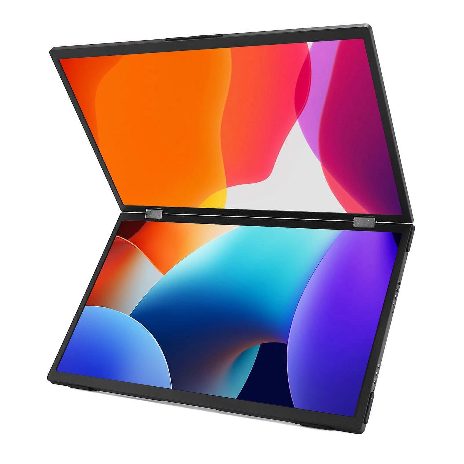 Schermo portatile a doppio schermo da 15,6 pollici, multifunzione, 1920x1080P, frequenza di aggiornamento di 60 Hz, estensione dello schermo del laptop con rotazione di 360 gradi