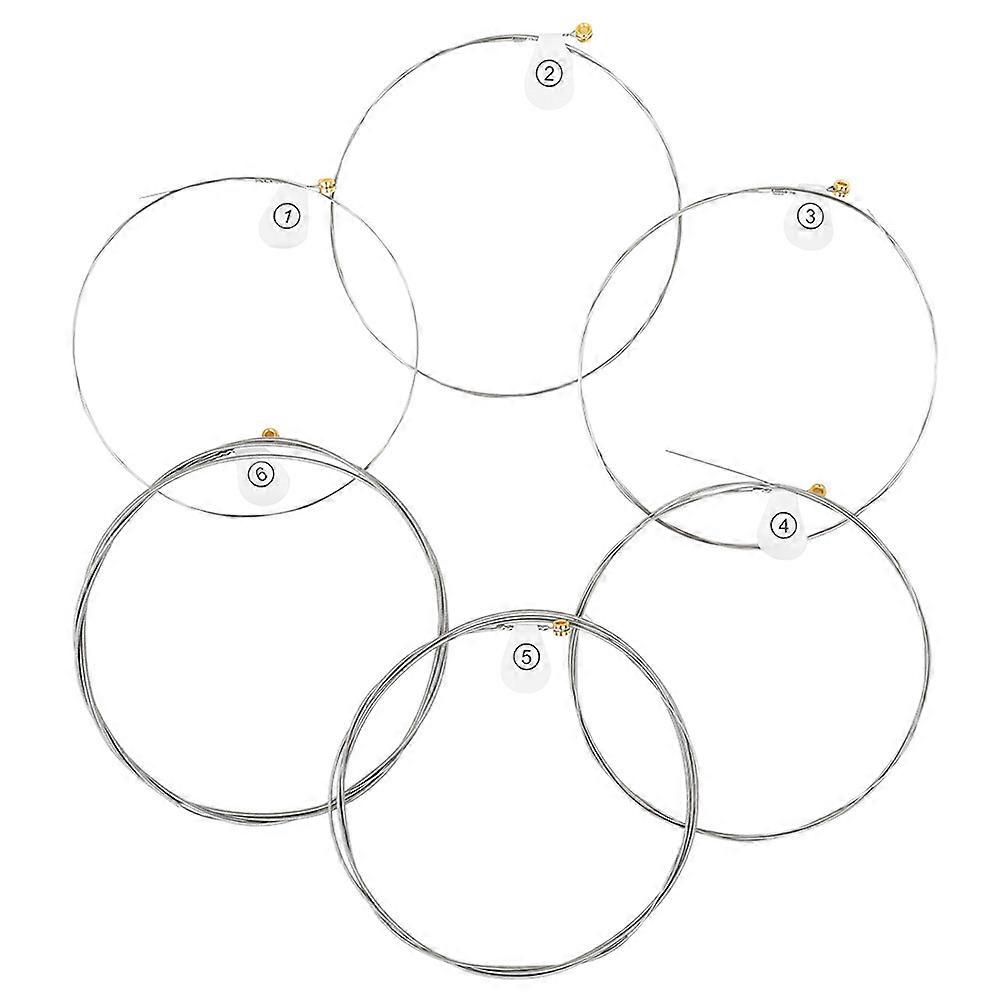 6Pcs Folk Guitar Strings Universal Metal Guitar Strings Guitar Replacement Accessories