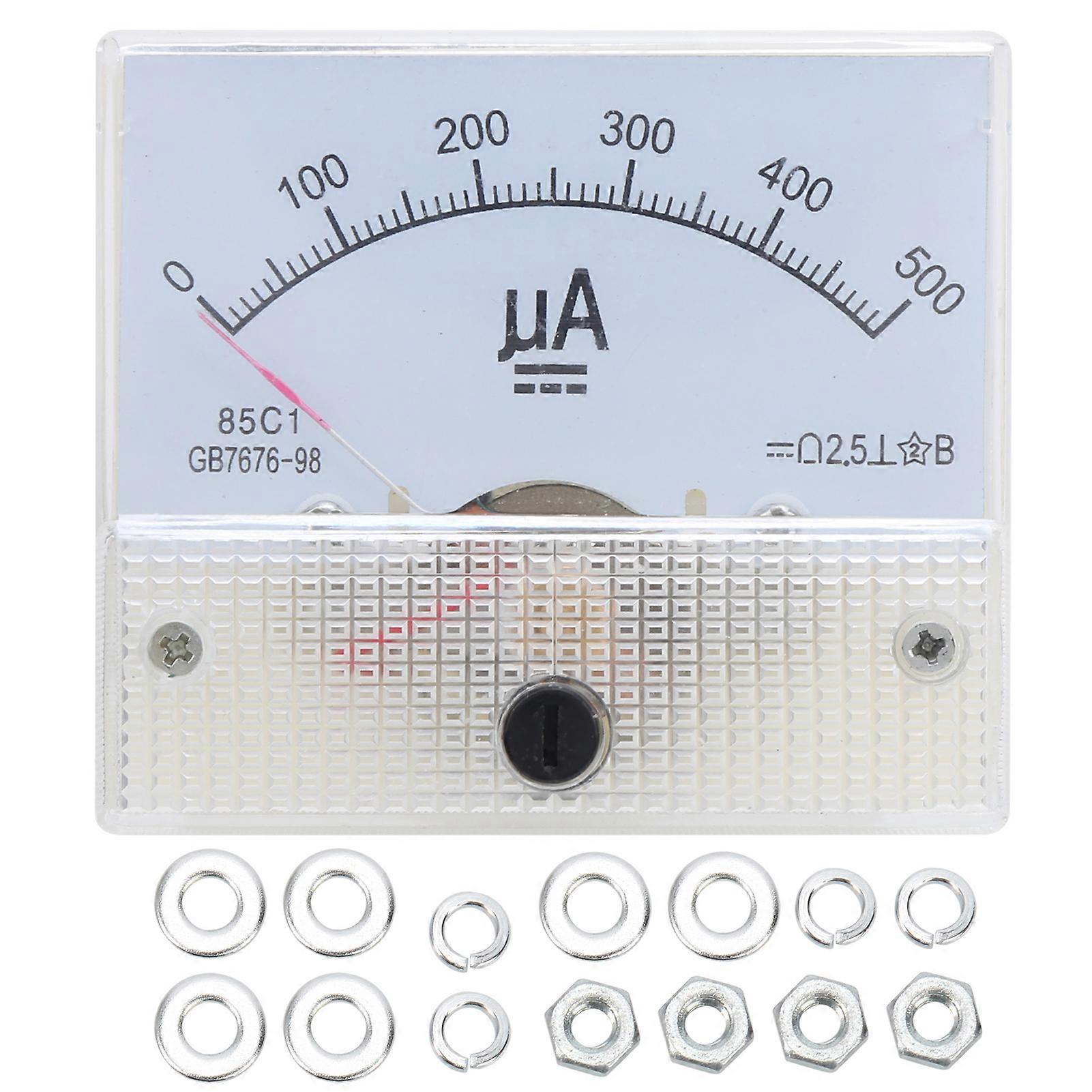 85C1 DC 0~500UA ABS Pointer Ammeter Ampere Meter Panel High Accuracy Current Meter YEMAA