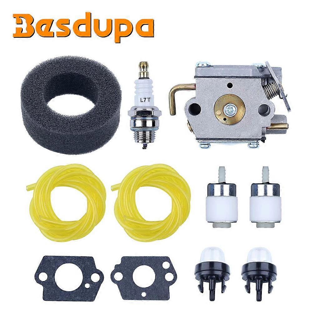 WT-827 carburetor with Primer Bulb Air Filter Fuel Filter Kit for Yard Man Machines YM70SS 120R 121R 2800m