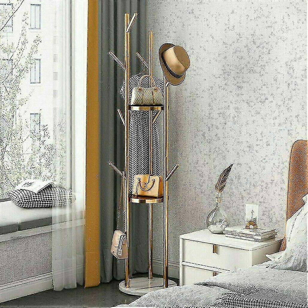 Youngcome Marble Base Coat Rack Stand Hall Tree Entryway Organizer