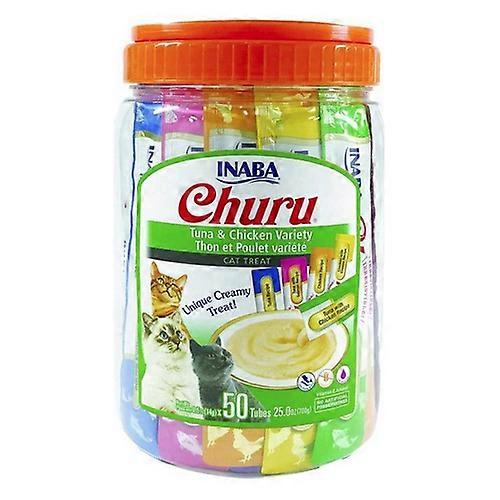 Inaba Churu 金枪鱼和鸡肉品种奶油猫零食，50 支