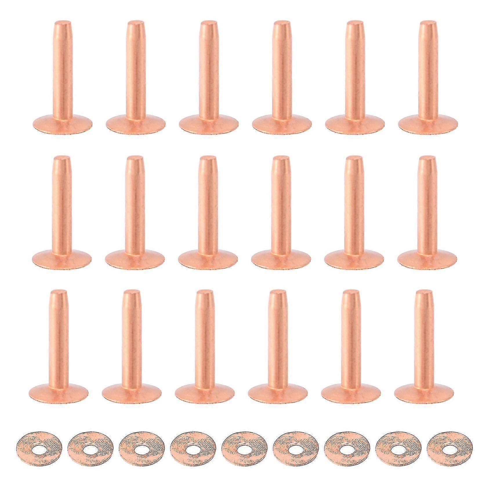 100 Sets Copper Rivets And Burrs Washers Leather Copper Rivet Fastener For Wallets Collars Leather