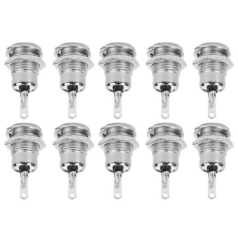 10Pcs DC Power Supply Female Jack Socket W/Thread Metal Panel Mount Connector DC099