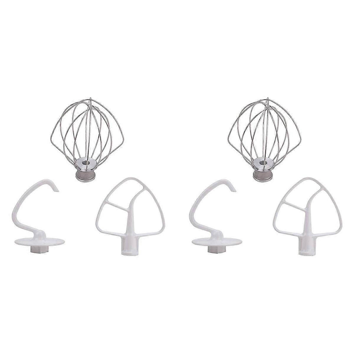 2X K45DH Dough Hook K45B Coated Flat Beater K45WW Wire Whip Fit for Stand Mixer with 4.5Qt 5 Qt Bow
