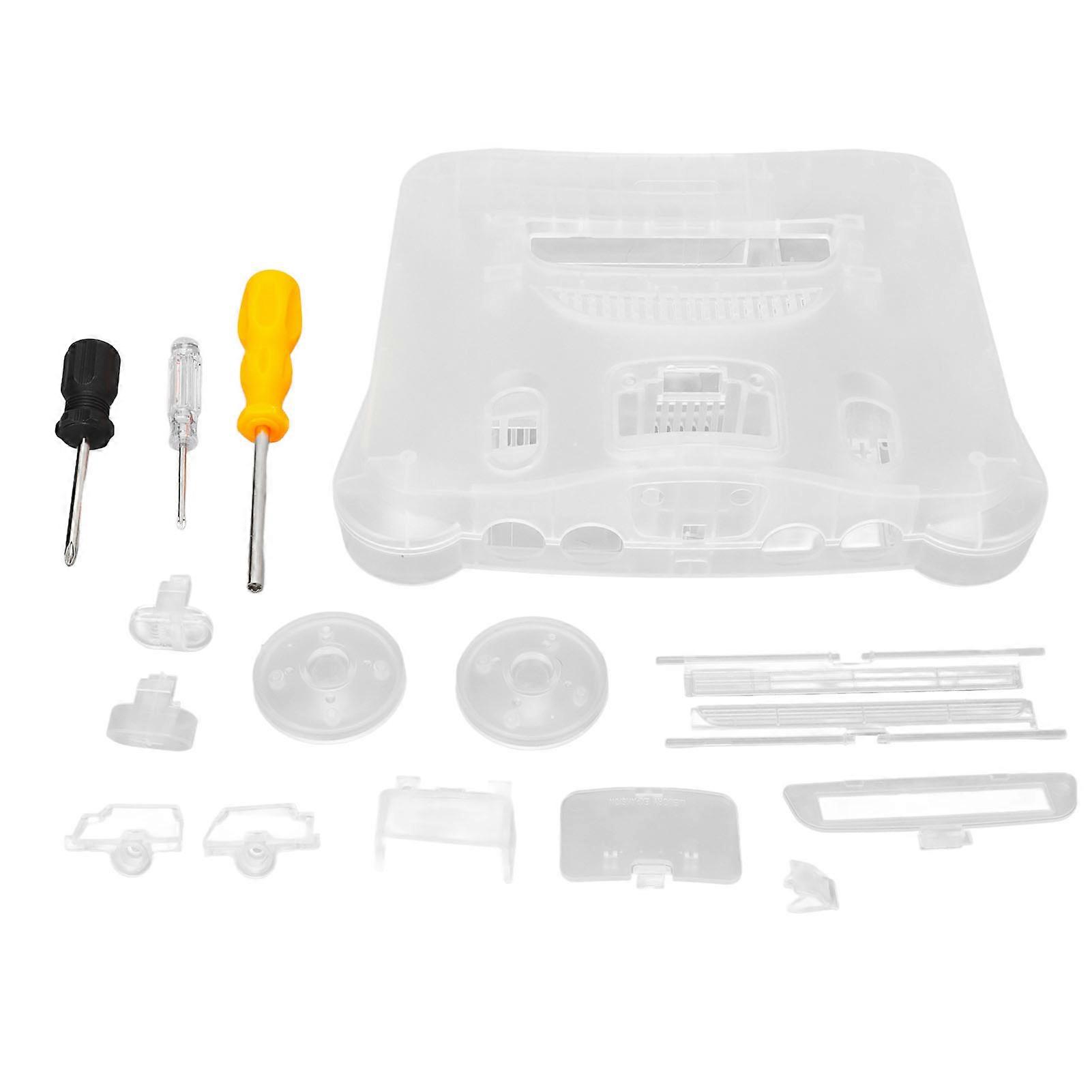 Retro Video Game Console Case Translucent White Game Console Protective Shell for N64 Retro Video Game Console NO.4038