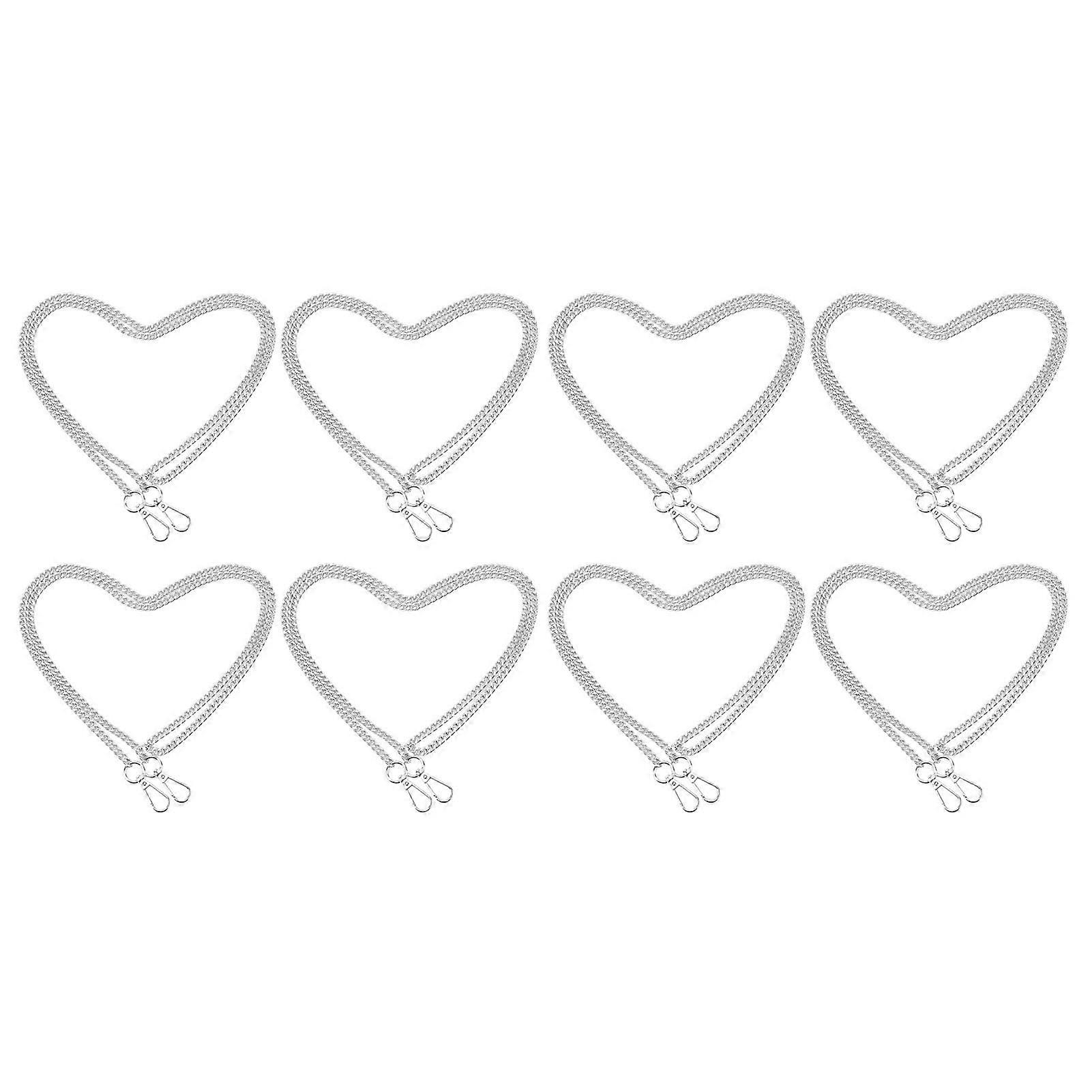 8pcs Aluminum Curb Chains 3.9 Feet Each DIY Handcraft Straight Head Buckle Link Chain for Jewelry Making Silver