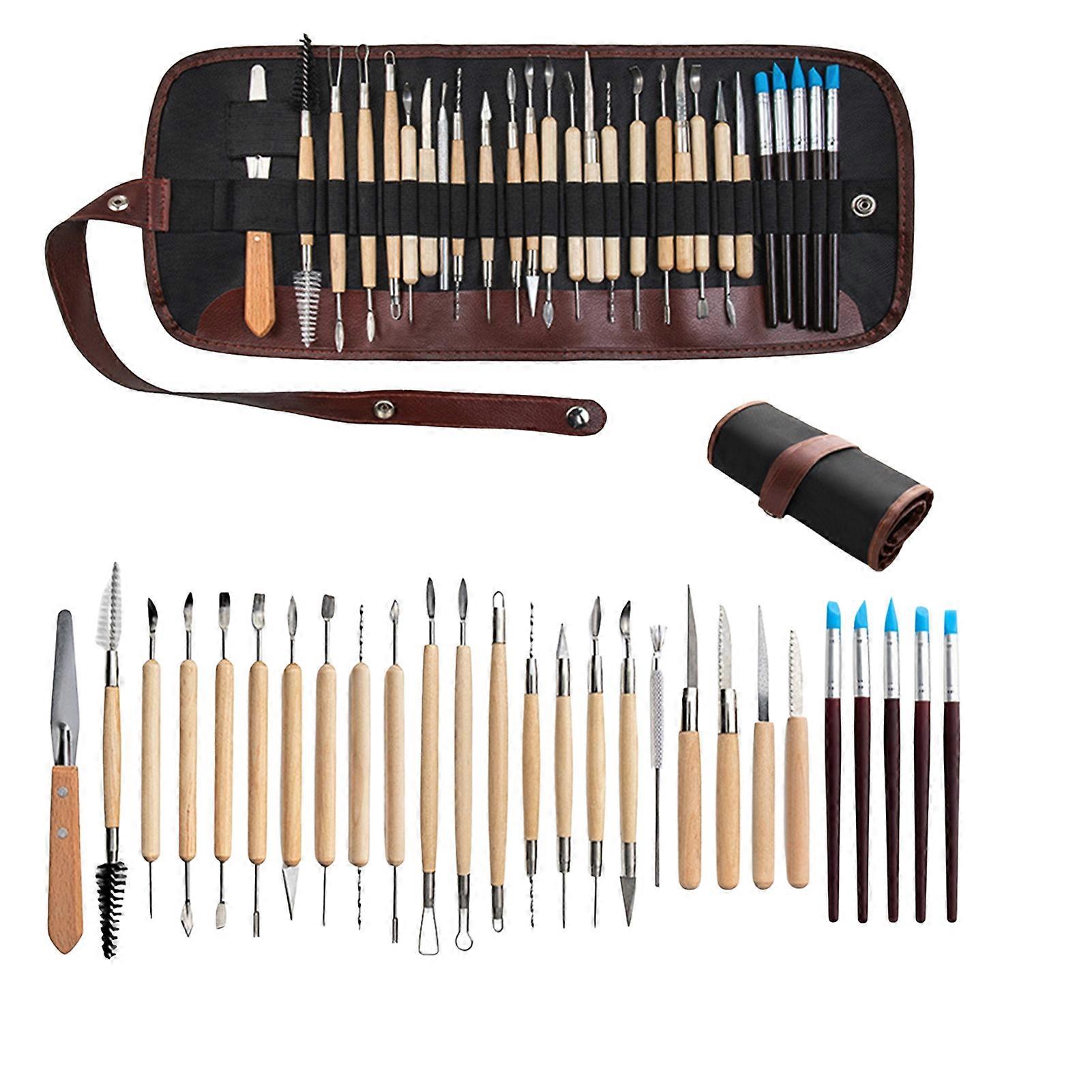 27 PCS Clay Tools Set Wooden Dotting Tools Modeling Clay Tools for Carving and Ceramics