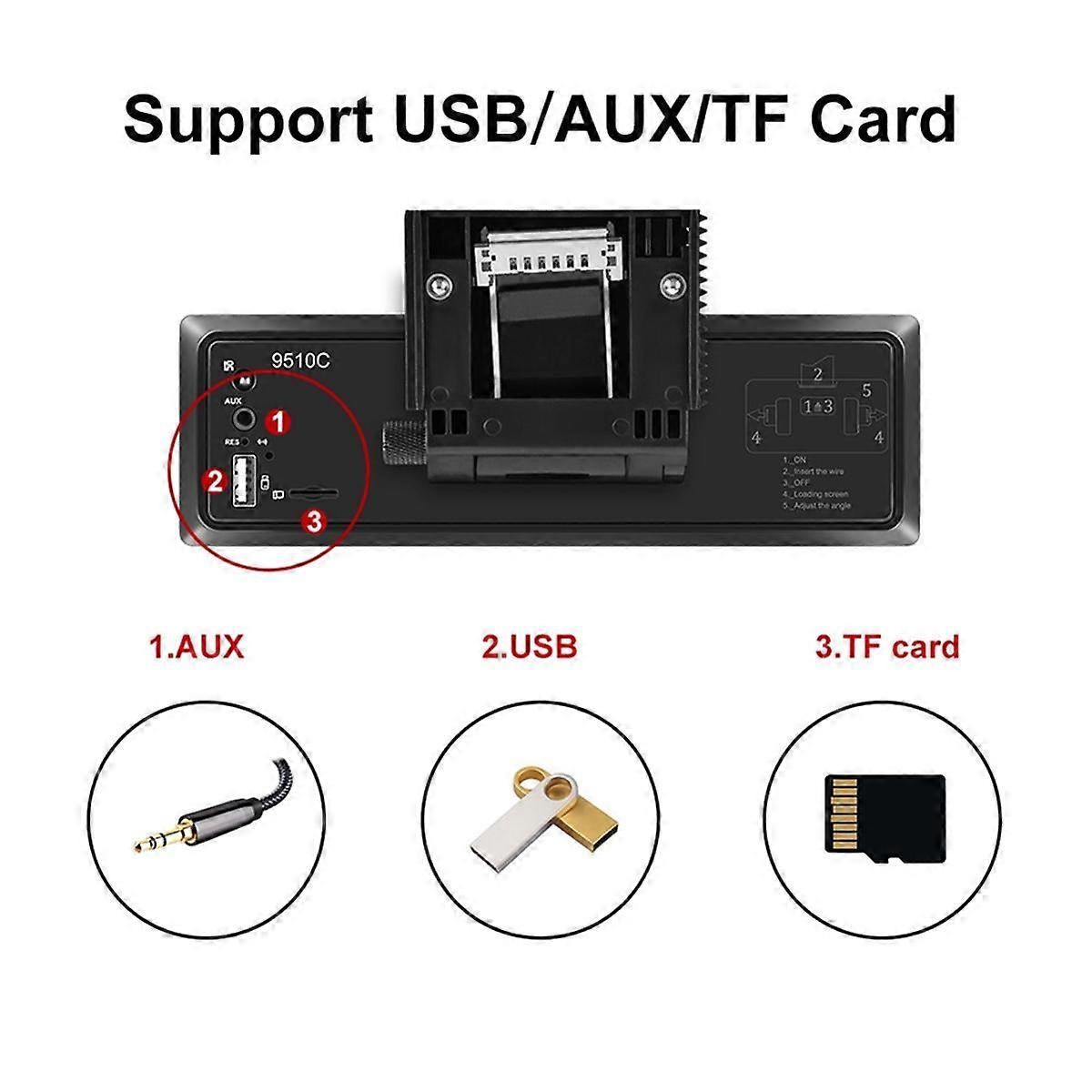 Single Din Car Radio Carplay Android Auto 9.5 Inch Touch Screen Car Stereo with Mirror Link Bluetoo