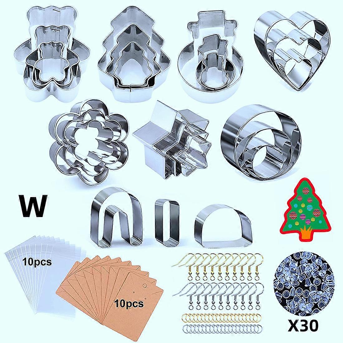 Polymer Clay Cutter for Making Earrings, Clay Earring Cutter Shape with Earring Hooks for Polymer C