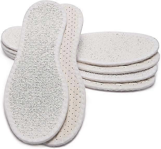 25cmpack Of 3 Pairs Of Cotton Terry Barefoot Insoles With Latex Cushioning, Insoles Against Unpleasant Odors And Bacteria