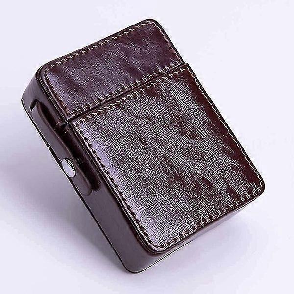 Cigarette Case, Pu Leather Cigarette Case With Lighter Holder,holds 20 Regular W