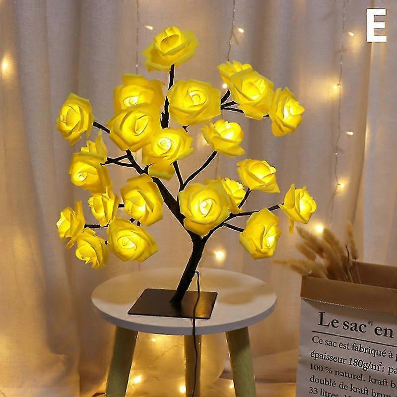 Led Table Lamp Lights Rose Flower Tree Usb Night Lights Home Decoration Lamp