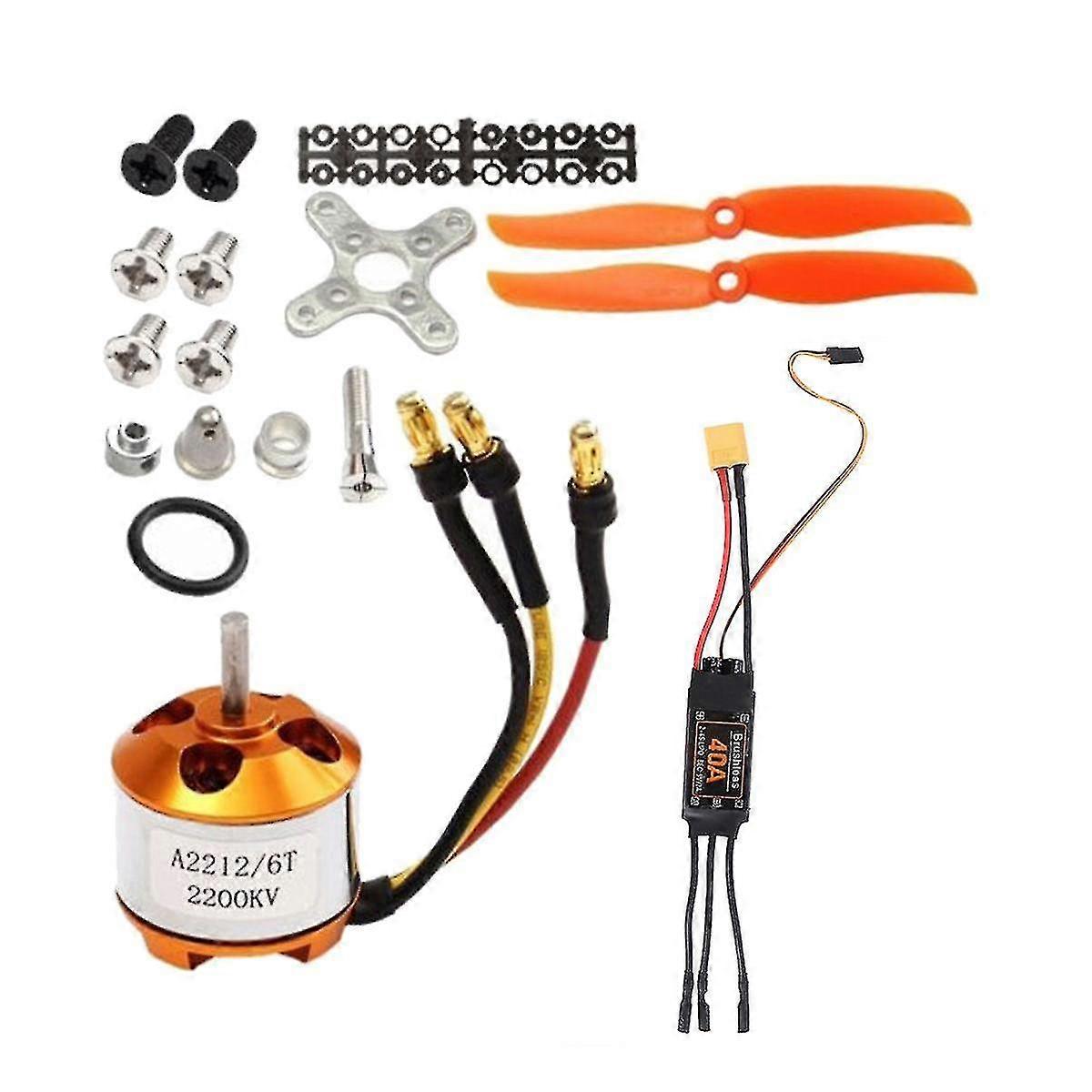 2024 2212 2200KV Motor + 40A ESC + 6035 Propeller + Propeller Protektor Elektromotor-Kit für RC-Flugzeug-Mot