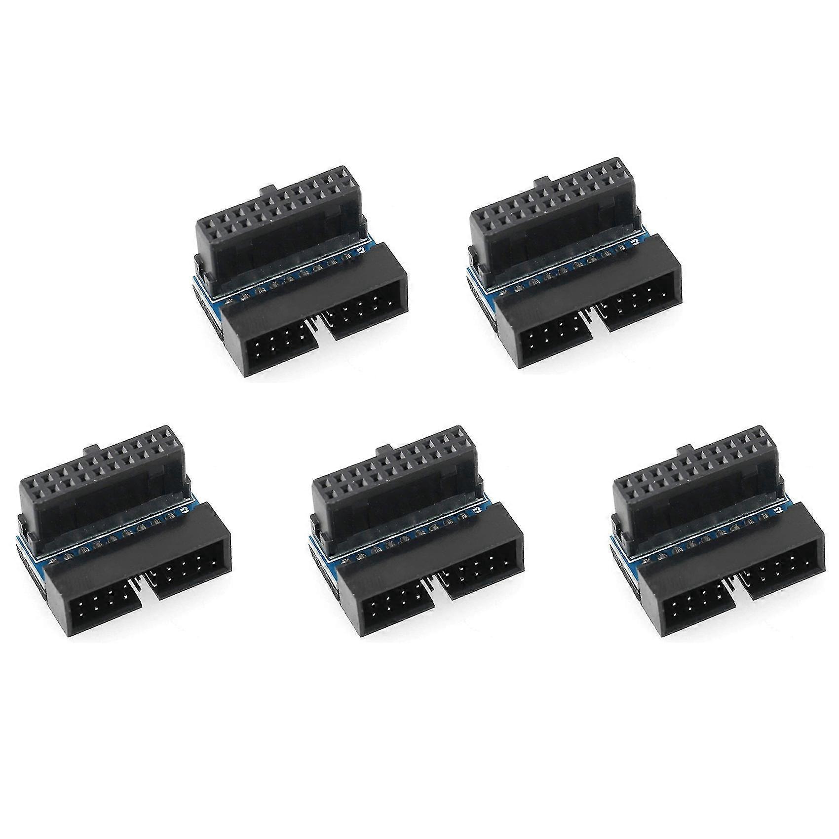 5pcs Usb 3.0 20pin αρσενικός προς θηλυκός προσαρμογέας επέκτασης γωνιακός 90 βαθμός για τη μητρική κύρια πλακέτα Conn