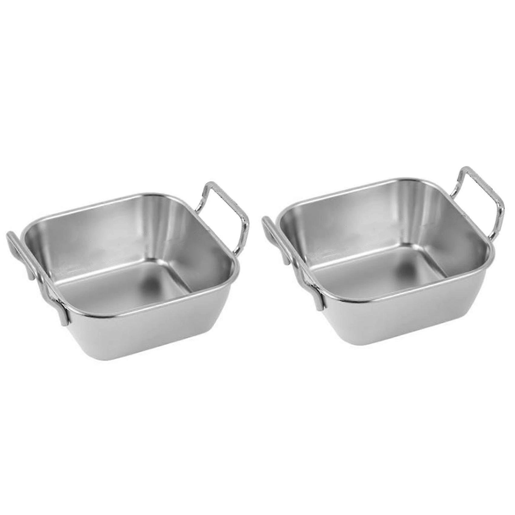 2x Food Storage Tray Double Ears Fried Chicken Square Plate Fruit Plate Food Display Kitchen Tools