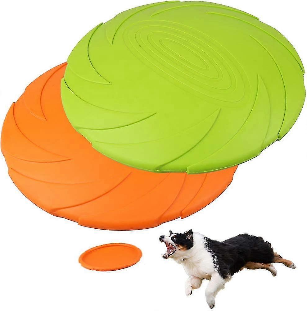2 Pack Dog Flying Disc, Durable Dog Toys, Nature Rubber Floating Flying Saucer
