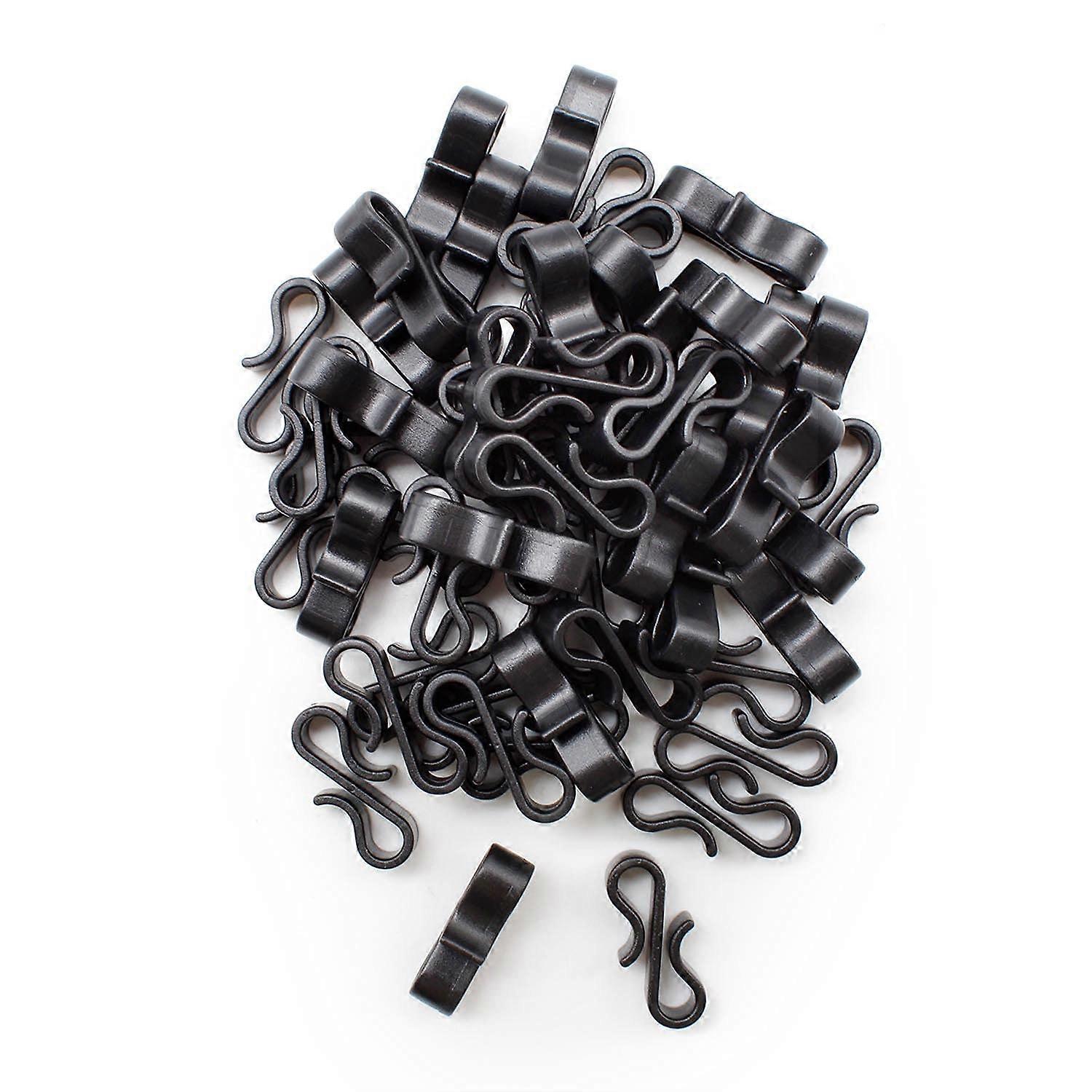 10Pcs Plastic Gutter Hooks, Durable Black S-Shaped Christmas Light Hooks Weatherproof Plastic Clipss