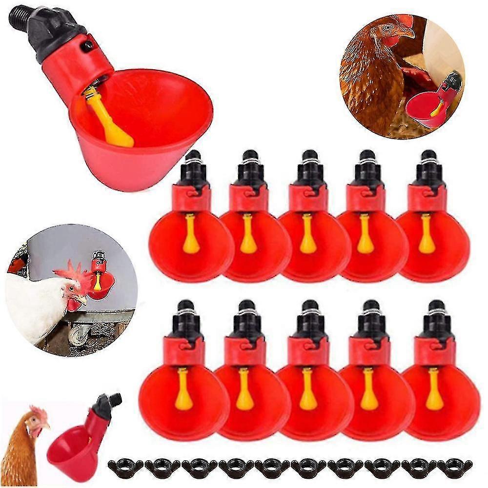 10pcs Automatic Chicken Drinker Cups, Automatic Poultry Drinker Feeder, Water Drinking Cups