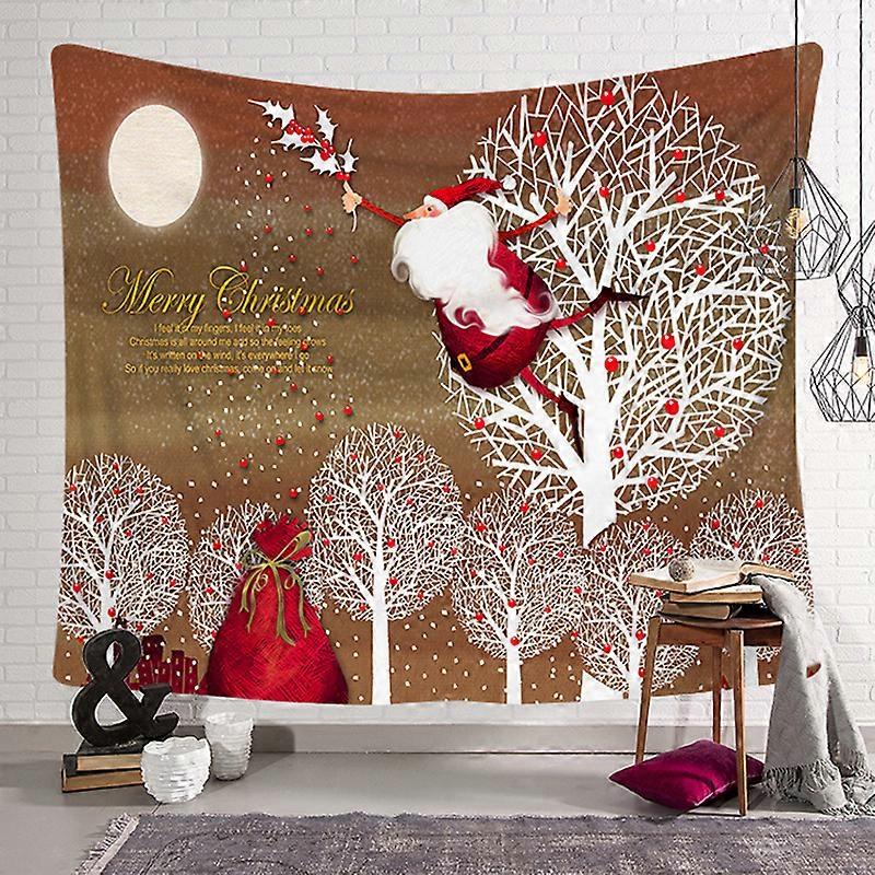 Christmas Vintage Printed Art Backdrop Fireplace Wall Hanging Tapestry Ornament Party Xmas Decoration For Home Room