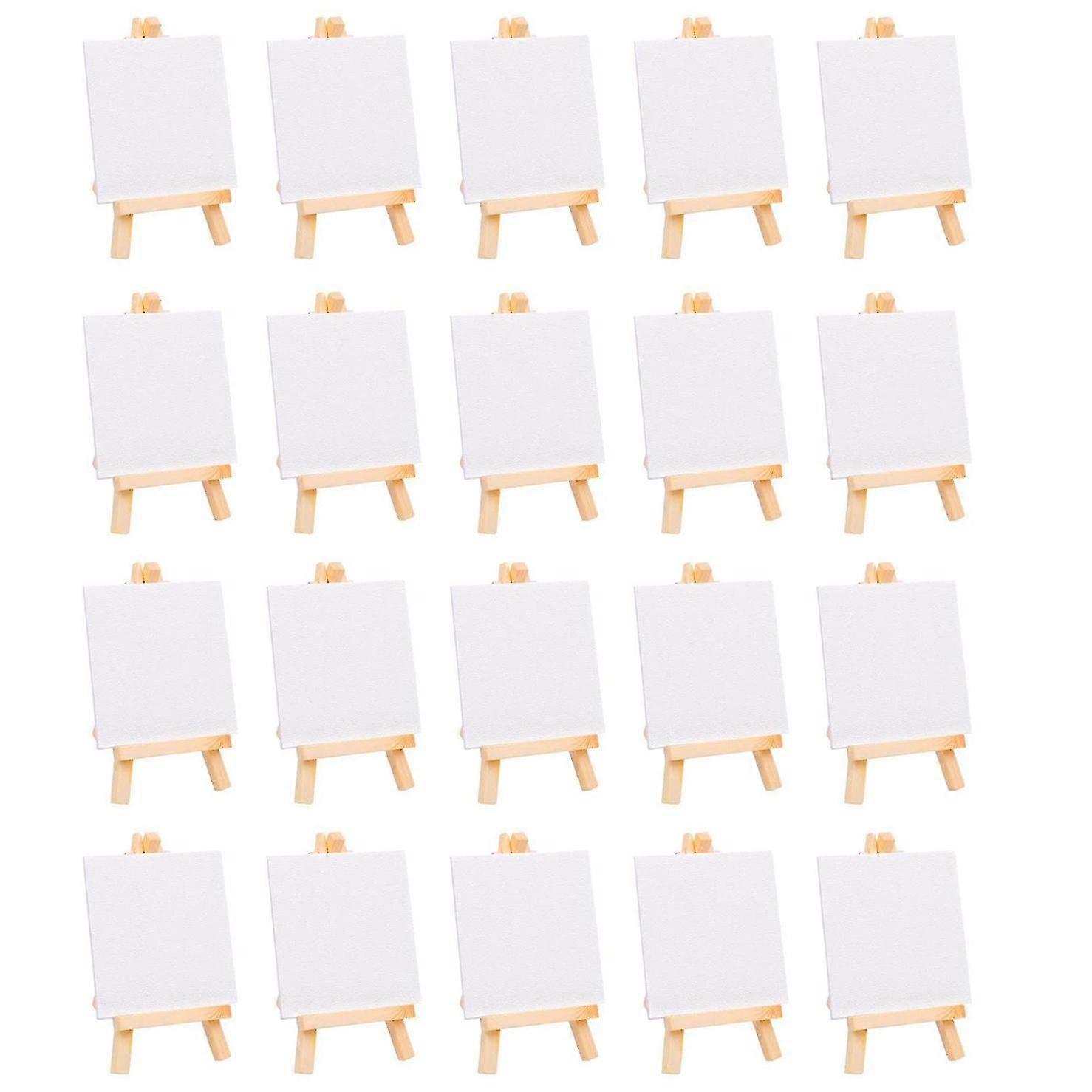 20pcs Mini Canvas Drawing Board With Easel, Painting Canvas Panel, Suitable For Art Painting Party yy