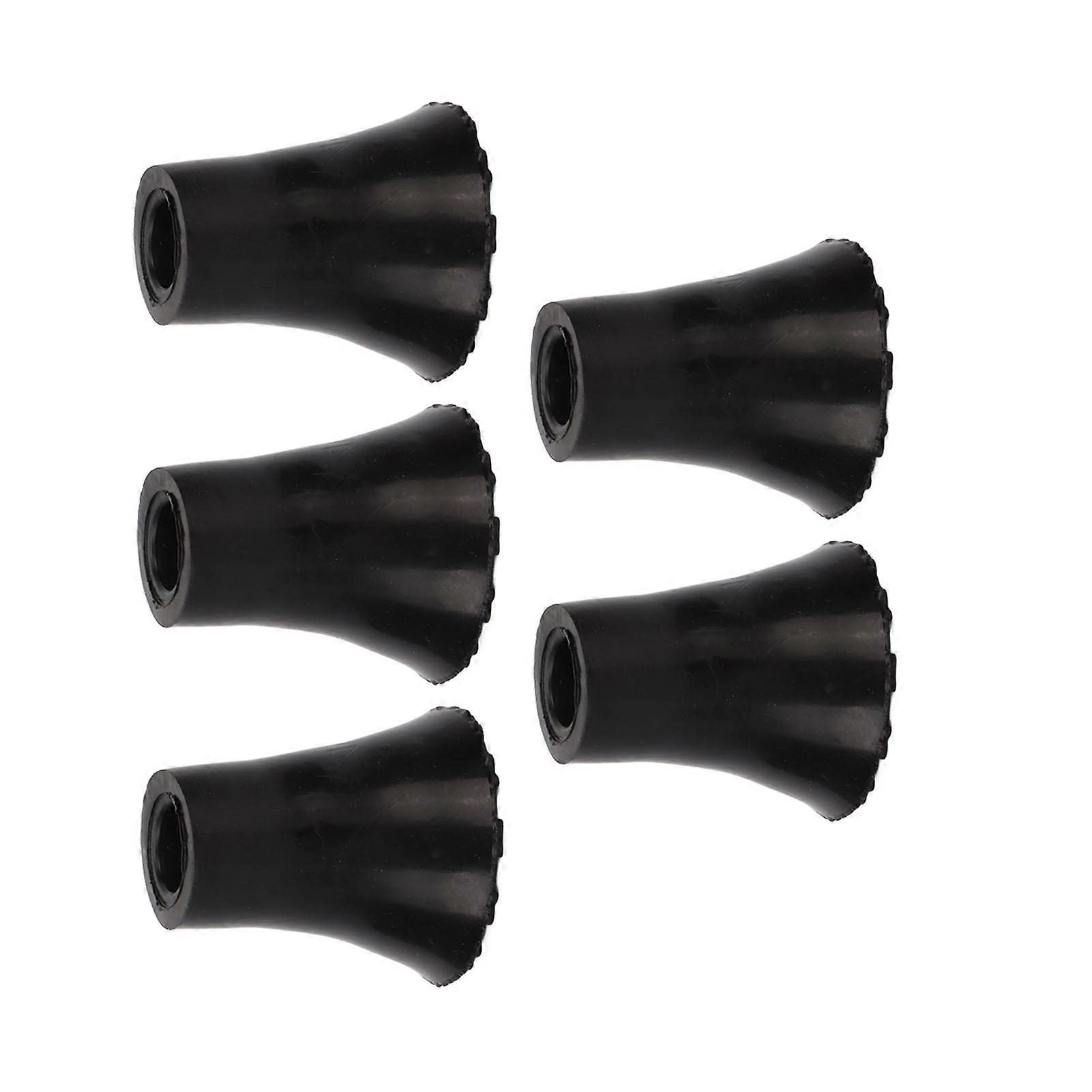 5pcs 19mm Crutch Tips Prevent Slipping Soft Thicken Rubber Walking Canes Replacement Tips Black