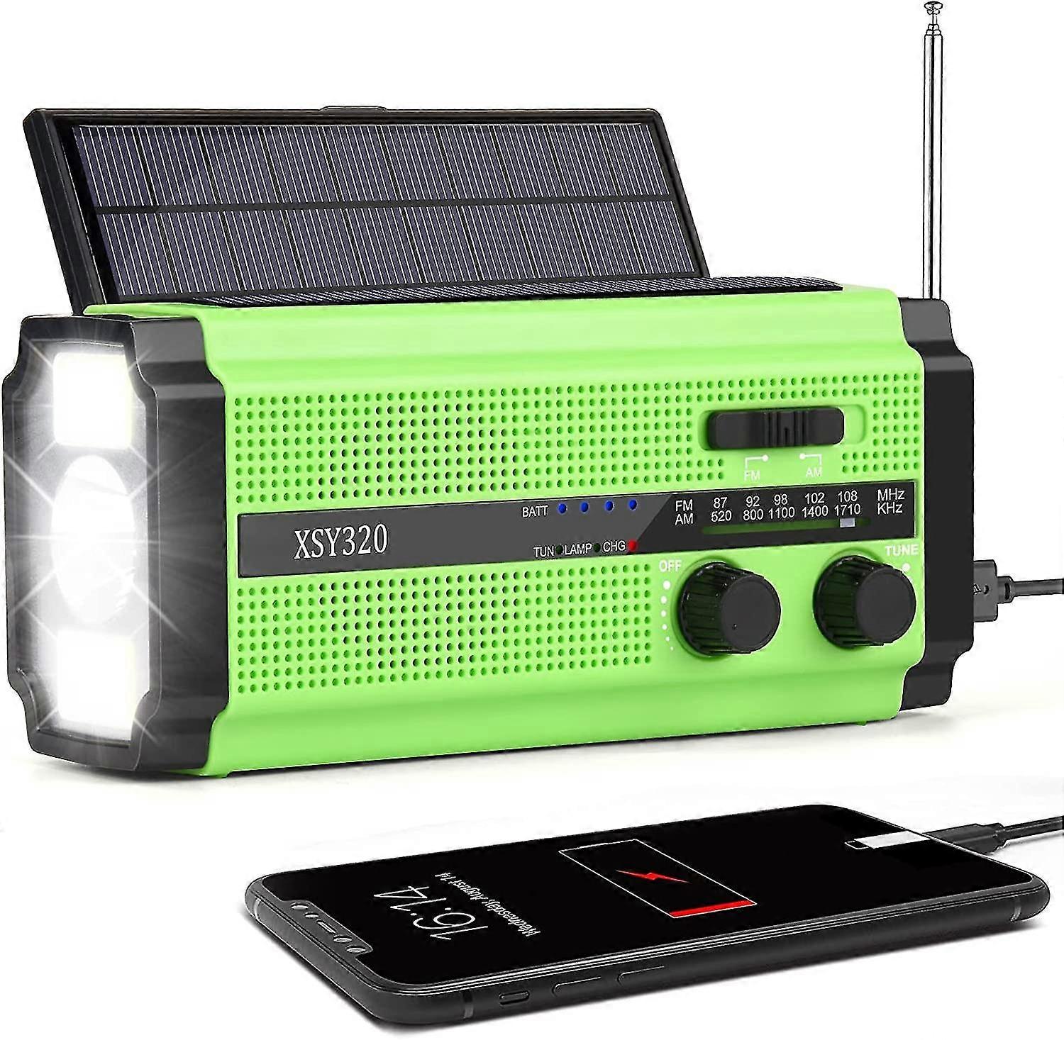 Wind Up Solar Radio 5000mah Hand Crank Dynamo Radio Rechargeable Portable Emergency Amfm Radio With 4 Modes Led Torch Reading Lamp Usb Phone Char