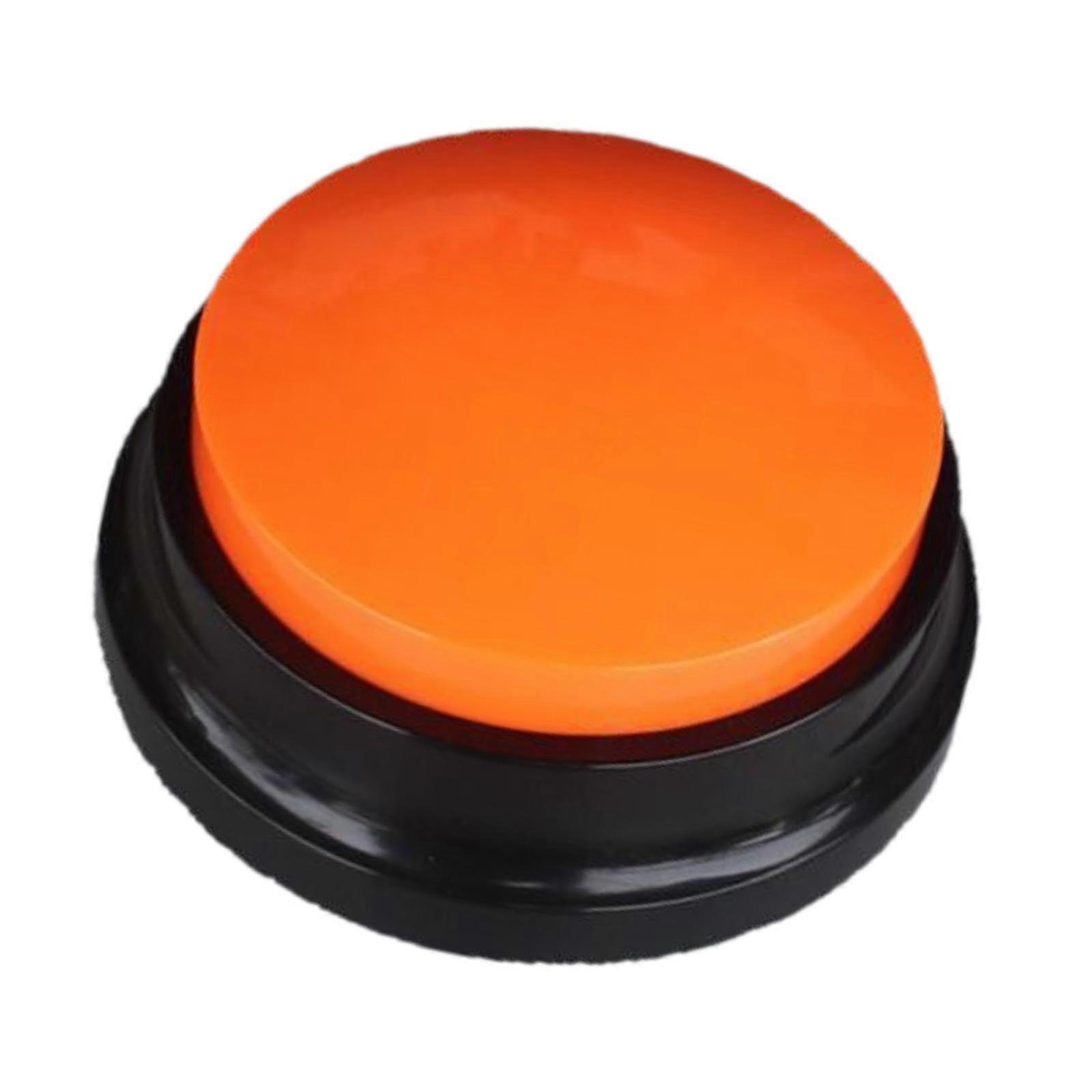 Recordable Talking Button Interactive Gags Gifts Dog Button for Communication orange