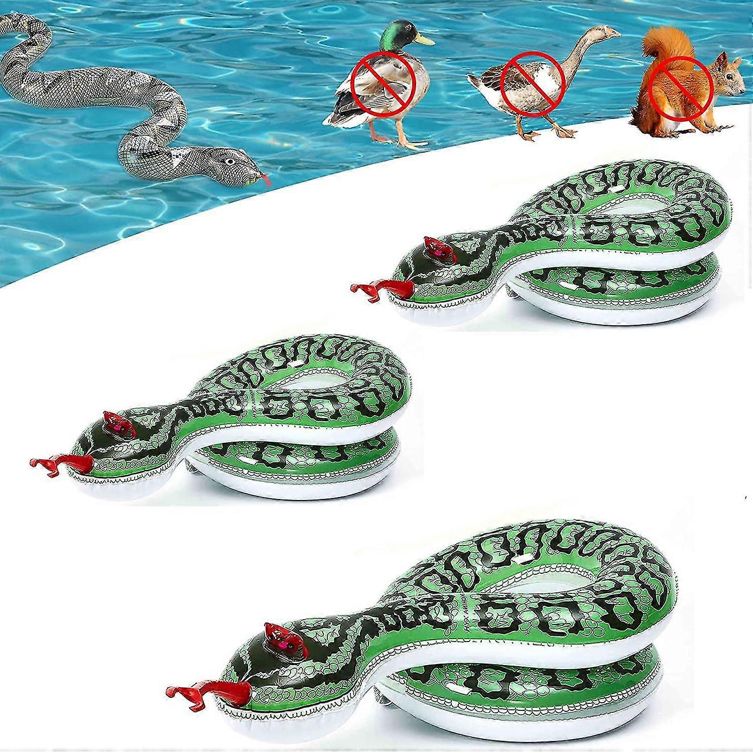 Inflatable Snakes for Pool to Keep Birds Away, 3PCS Floating Snakes for Pool, Fake Snake Balloon Pool Supplies Prank Props