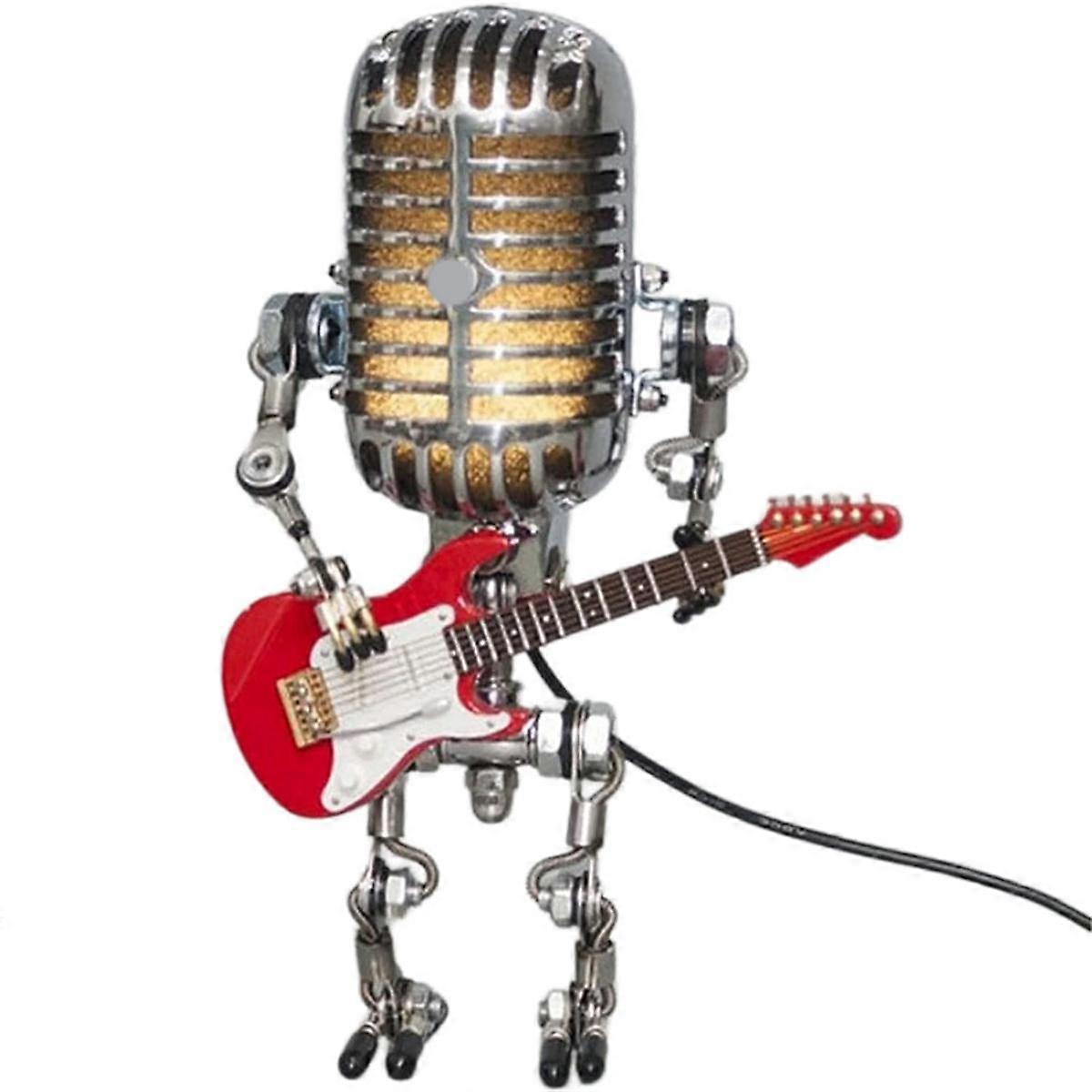 Retro Style Vintage Microphone Robot Desk Lamp, Vintage Microphone Robot Touch Dimmer Lamp Table La