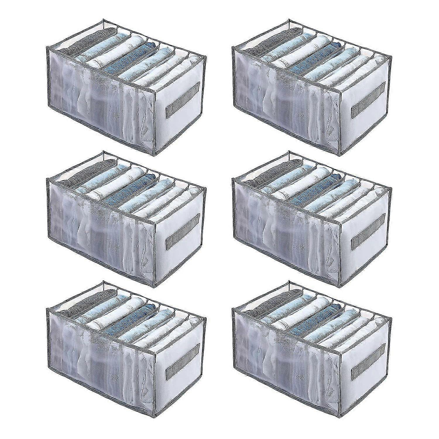 Wardrobe Organiser System For Jeans, Trousers, Storage Boxes, 6pcs
