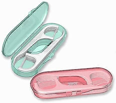 Flosser Dispenser Dental Floss Case Travel Floss Professional Toothpicks Sticks Dental Floss Picks Flossers with Travel Case Superfine Floss Picks Den