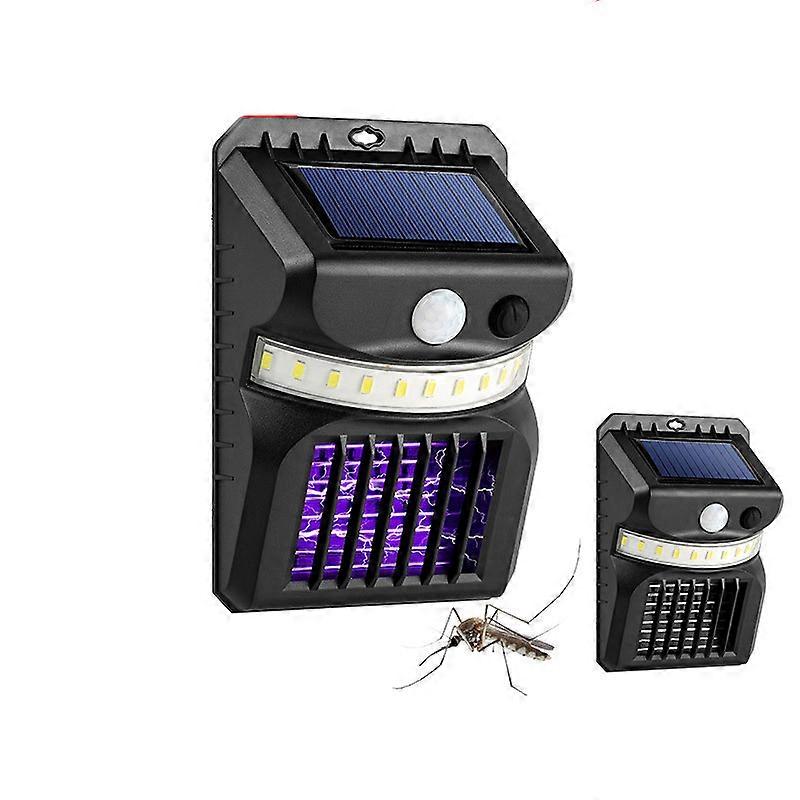 Solar Powered Mosquito Insect Killer LED Light Trap Fly Bug Zapper Lamp Outdoor