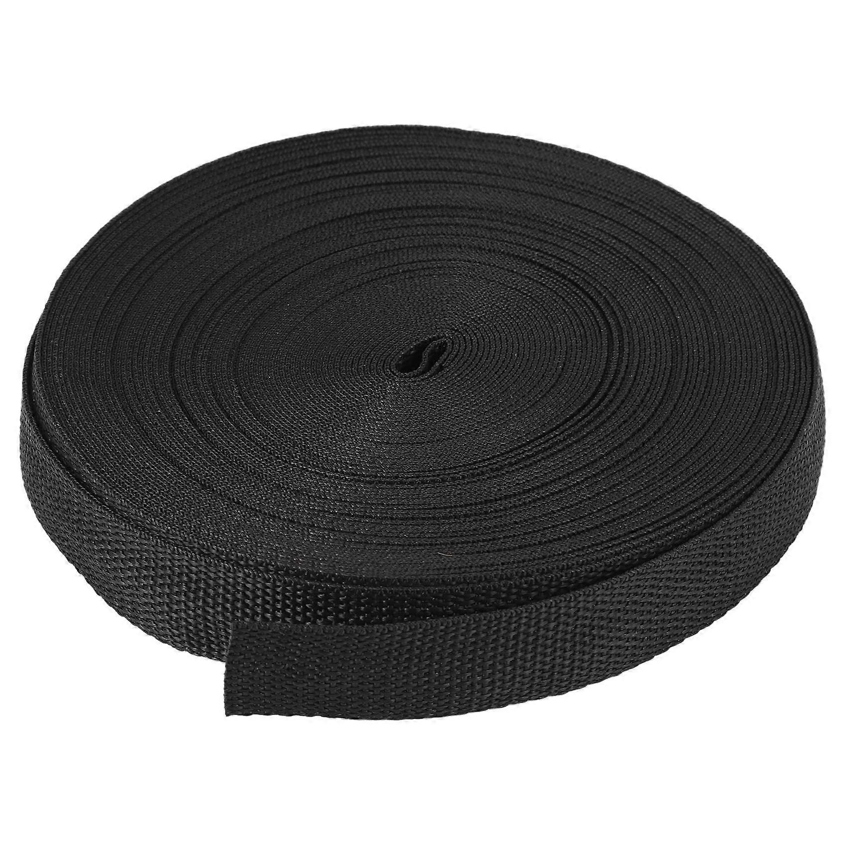 25mmx20m Roll Nylon Tape Strap For Webbing Bag Strapping Belt Making DIY Craft - Black