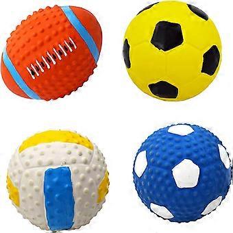Natural Latex gummi Dog Balls, Soft, Bouncy og holdbar, sett med 4 (liten)