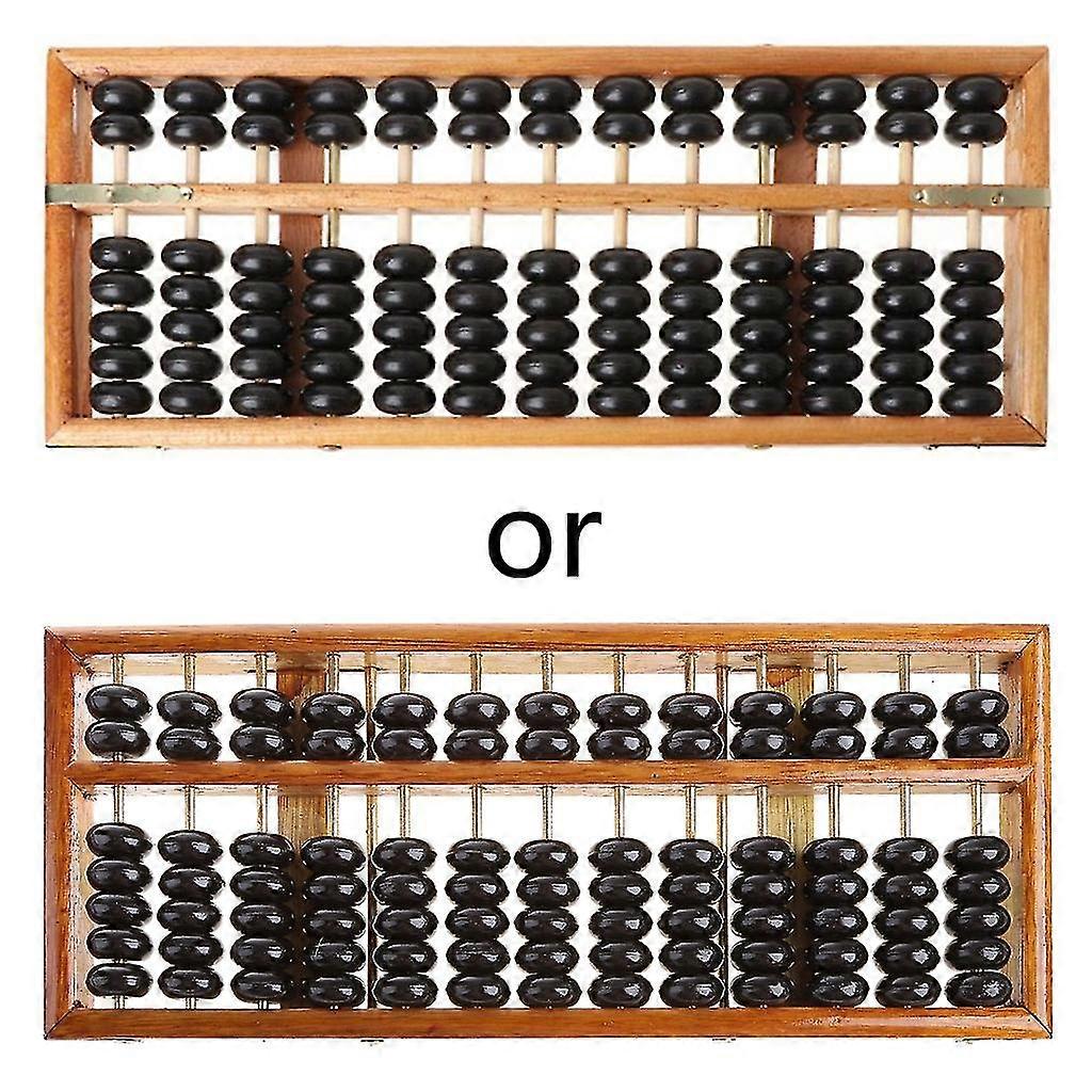 Portable Chinese 13 Digits Column Abacus Arithmetic Soroban Calculating Counting