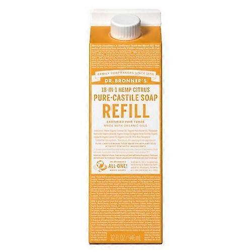 Dr.Bronner's Pure Castile Liquid Soap Refill Citrus ,32 Oz