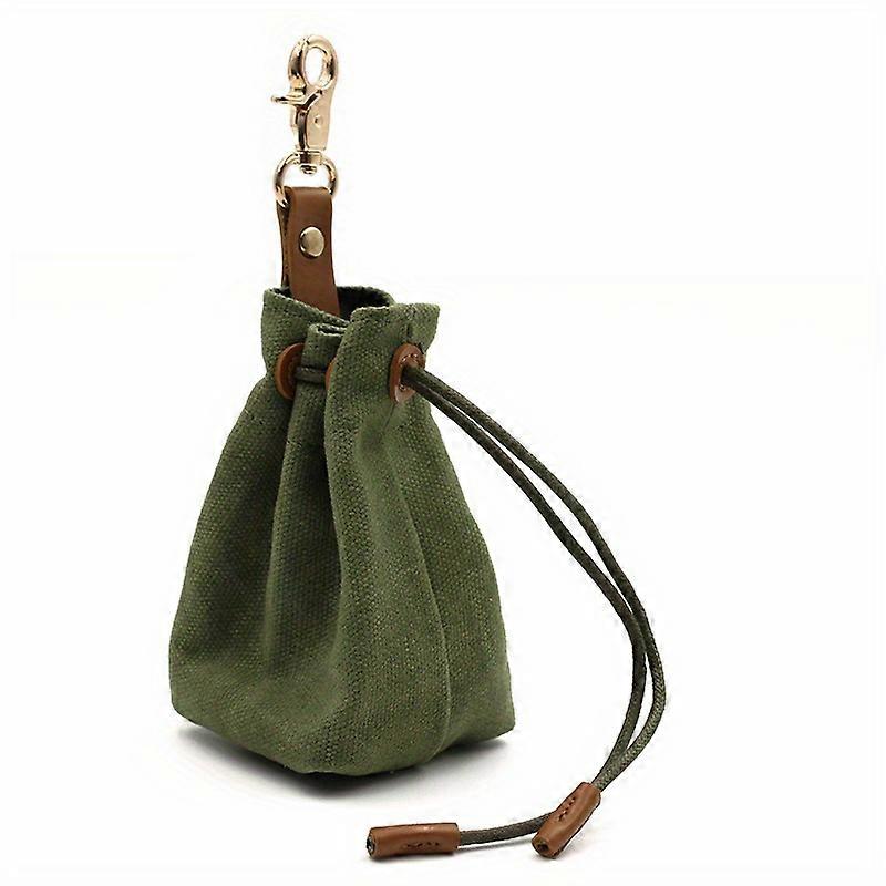 Waterproof Canvas Dog Treat Training Pouch with Clip and Drawstring - Portable Pet Snack Bag for Outdoor Feeding and Training