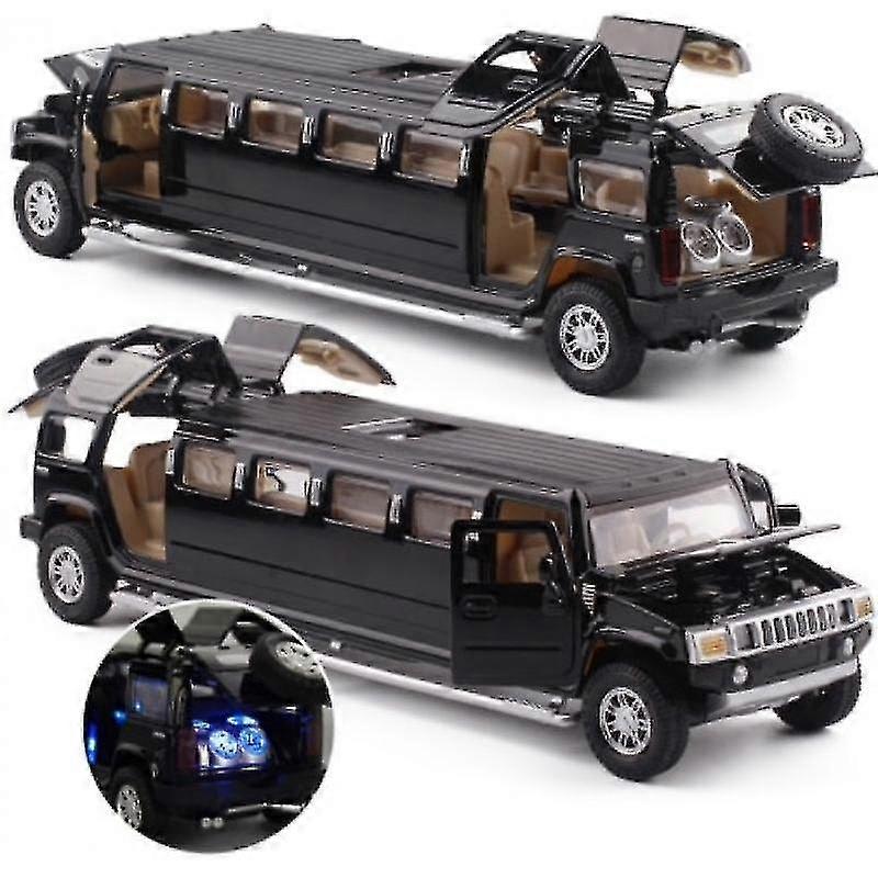 סימולציה גבוהה 1:32 סגסוגת האמר לימוזינה מתכת Diecast דגם מכונית למשוך אחורה מהבהב מוסיקה ילדים צעצוע רכבים-AM