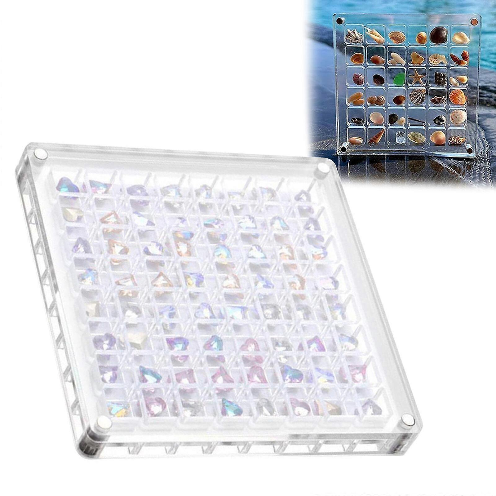 Acrylic Magnetic Seashell Display Box, Clear Gemstone Beads Storage Display Box,100% New