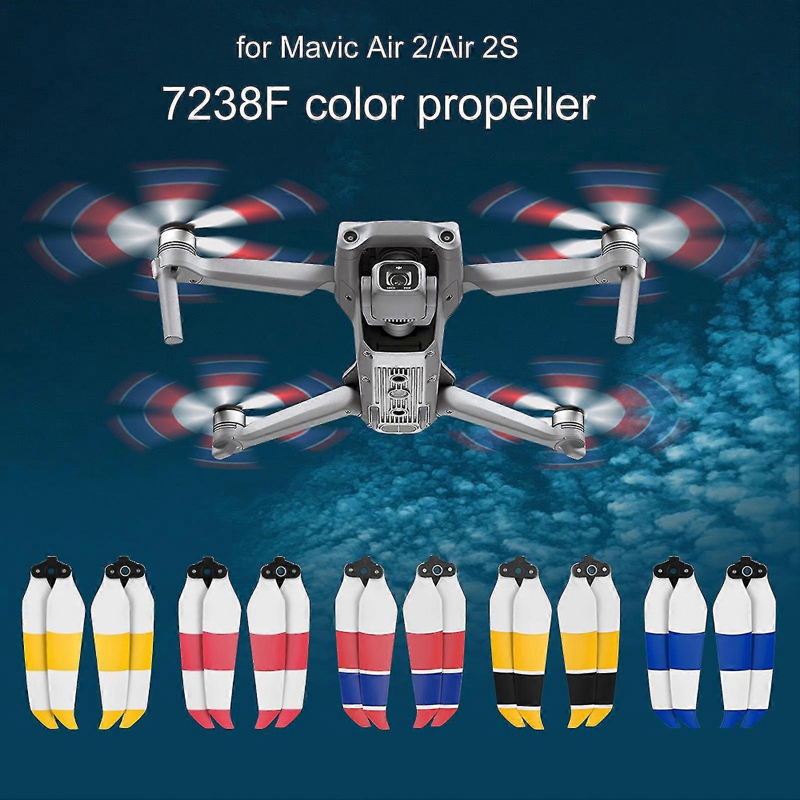 1 Pair Drone Blade Silent Low Noise Mini Portable Drone Propeller For Dji Air 2sYellow White
