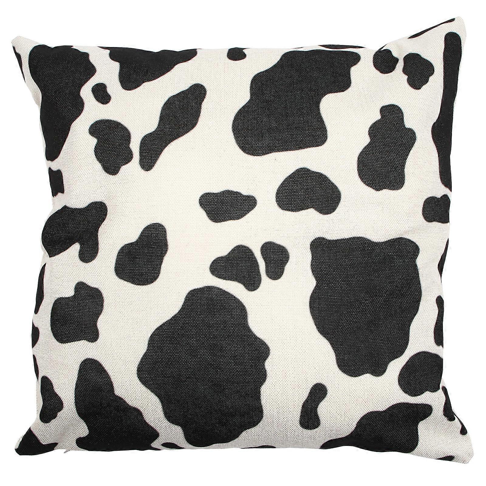 1Pc Cow Pattern Pillow Case Decorative Short Plush Pillow Case Cushion Cover for Sofa Bedroom