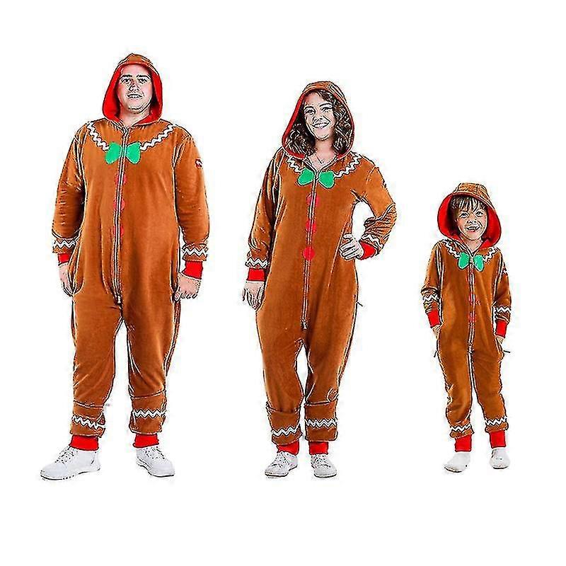 الرجال الأسرة الزنجبيل دافئ بذلة ، مريح الزنجبيل مريح عيد الميلاد Onesie