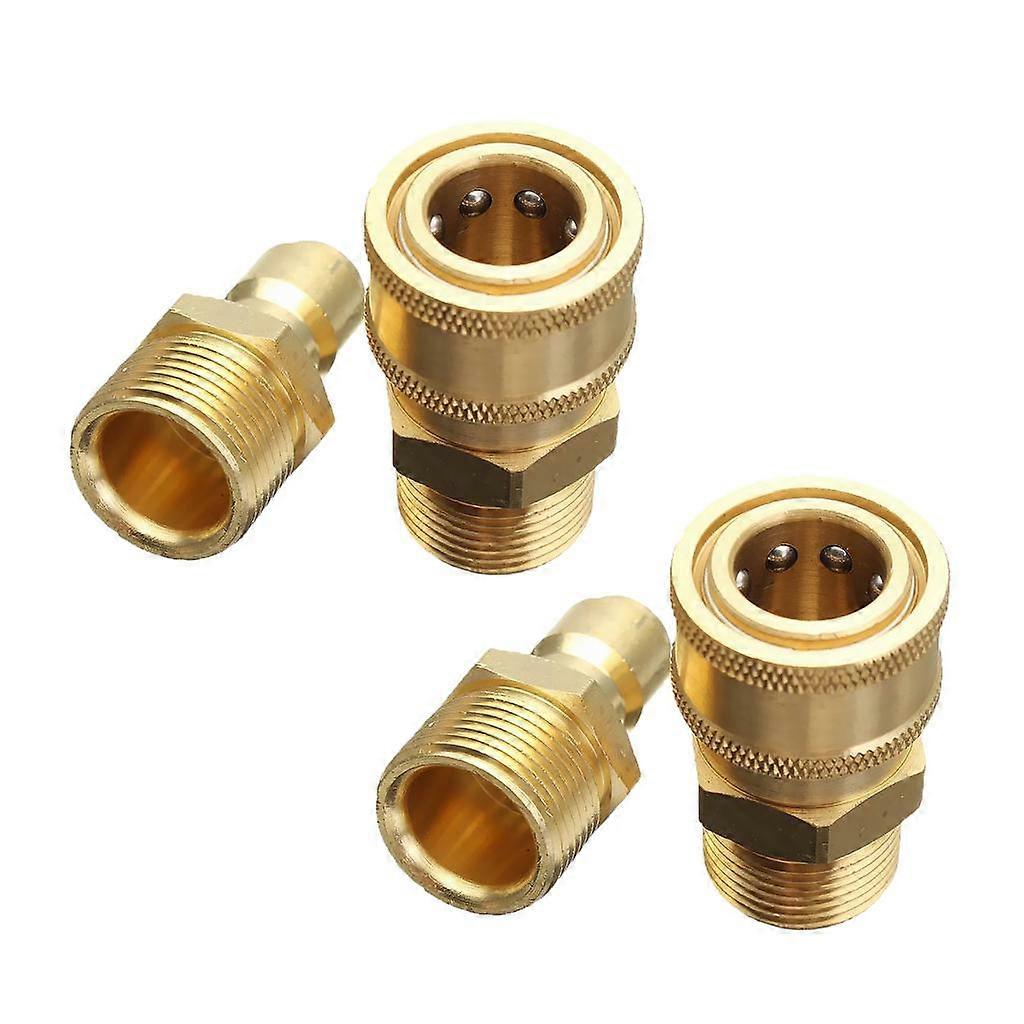 2 Pairs M22 Quick Release Pressure Washer Adapter Connecter Coupling 14.8MM
