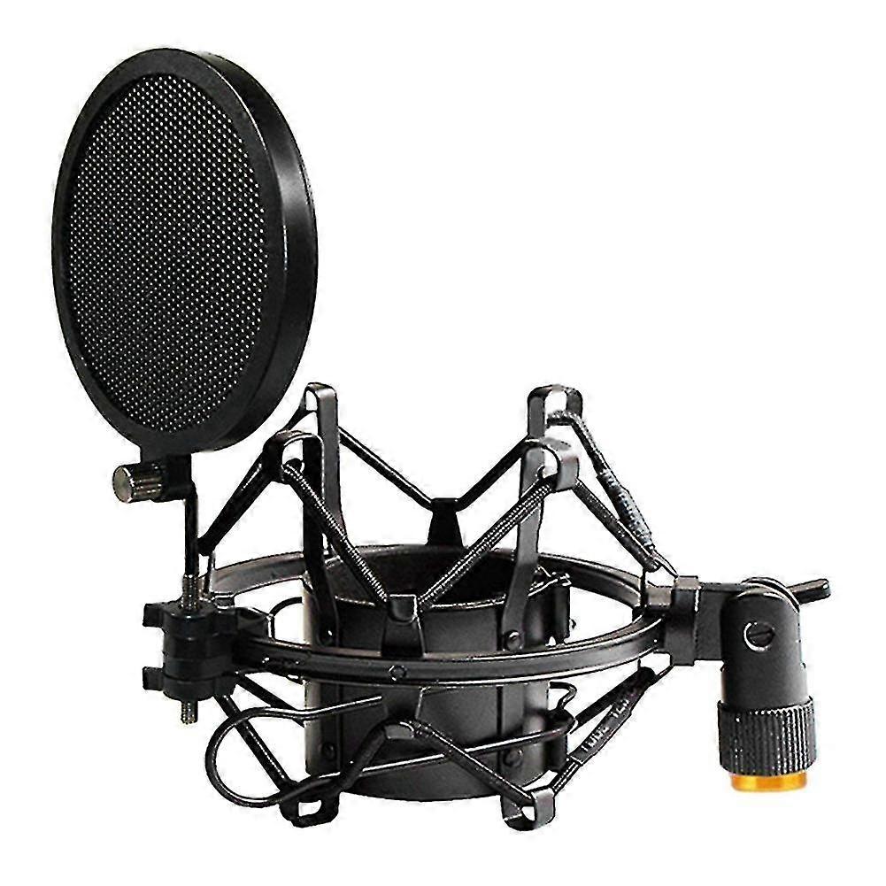 Microphone Shock Mount With Double Mesh Filter Adjustable Anti Vibration High Isolation Metal Mic M-dt
