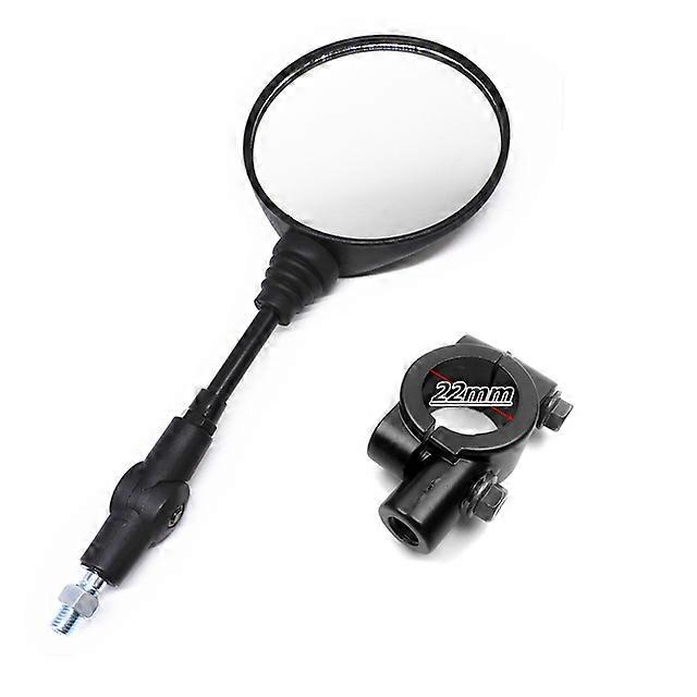 Black Universal Anti-fall Folding Round Mirror Motorcycle Side Mirror Scooter E-Bike Rear View Mirrors Back Side Mirror 10mm