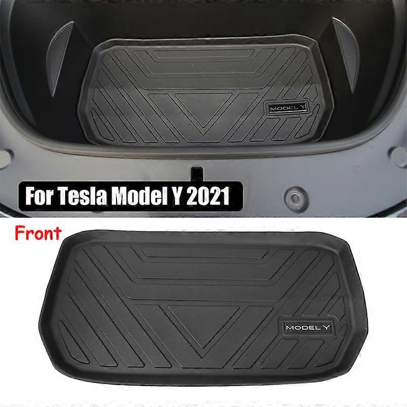 Upgrade New TPE Car Front Storage Box Pad Rear Trunk Mat Waterproof Protective Liner Trunk Tray Floor Mat For Tesla Model Y 2021