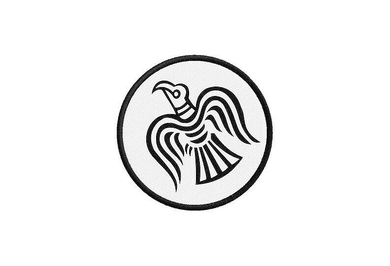Patch ecusson flag vinland viking odin raven white prints thermosticker